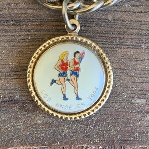 1984 Olympic Charm Bracelet Los Angeles Summer Games Goldtone Links